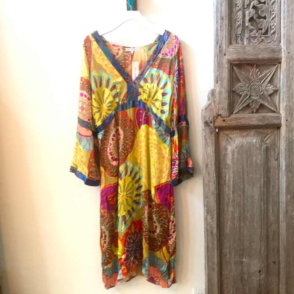 Satin Devore Dress/coverup. Transparent